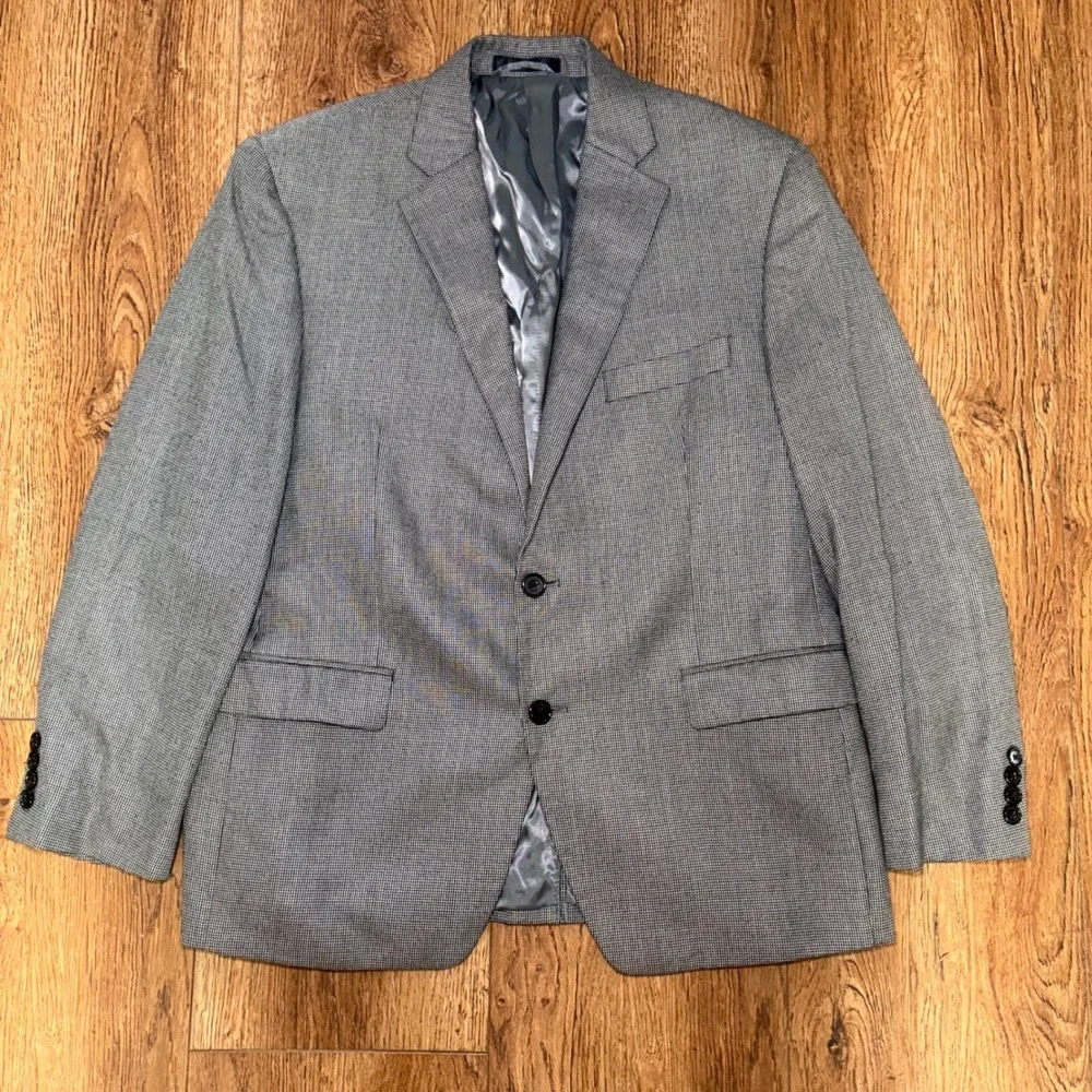 Lauren Ralph Lauren Mens 42S Blazer Gray Micro Check 2 Button Sport Coat Jacket